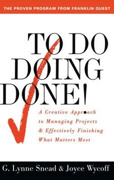 portada To do Doing Done: A Creative Approach to Managing Projects and Effectively Finishing What Matters Most (Original) (en Inglés)