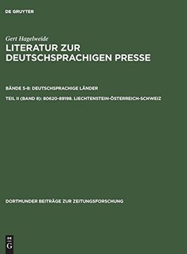 portada 80620 89198. Liechtenstein Osterreich Schweiz: Pressegeschichte der Lander. Lokale Pressegeschichte (en Alemán)