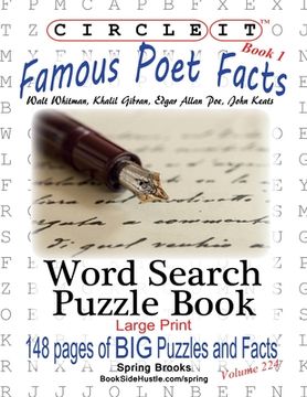 portada Circle It, Famous Poet Facts, Book 1, Word Search, Puzzle Book 