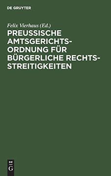 portada Preußische Amtsgerichtsordnung für Bürgerliche Rechtsstreitigkeiten (en Alemán)