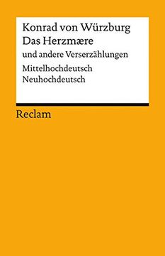 portada Das Herzmaere und Andere Verserzählungen: Mittelhochdeutsch/Neuhochdeutsch (Reclams Universal-Bibliothek)