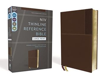 portada Niv, Thinline Reference Bible, Large Print, Leathersoft, Brown, red Letter, Comfort Print (in English)