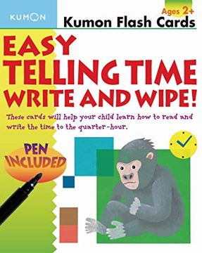 portada Easy Telling Time Write and Wipe! [With Pen] (Kumon Flash Cards) 