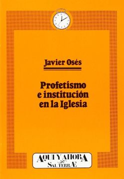 portada profetismo e institución en la iglesia (in Spanish)