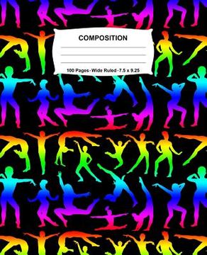 portada Composition Notebook: Gymnastics Rainbow Neon Notebook Wide Ruled 100 Pages 7.5 x 9.25 (in English)