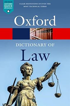 portada A Dictionary of law (Oxford Quick Reference) (en Inglés)