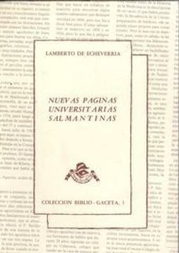 portada Nuevas páginas universitarias salmantinas colección biblio-gaceta,1