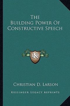 portada the building power of constructive speech (en Inglés)