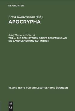 portada Die Apokryphen Briefe des Paulus an die Laodicener und Korinther (en Alemán)