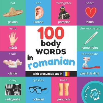 portada 100 Body Words in Romanian: Bilingual Picture Book for Kids: English (en Inglés)