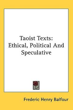 portada taoist texts: ethical, political and speculative (in English)