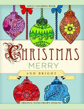portada Adult Coloring Book Christmas Merry and Bright (en Inglés)