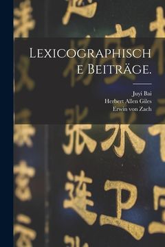 portada Lexicographische Beiträge. (in German)