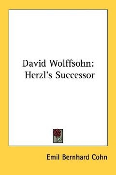 portada david wolffsohn: herzl's successor (en Inglés)