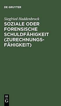 portada Soziale Oder Forensische Schuldfähigkeit (Zurechnungsfähigkeit) (en Alemán)