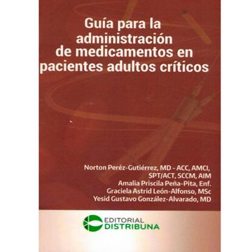 portada GUÍA PARA LA ADMINISTRACIÓN DE MEDICAMENTOS EN PACIENTES ADULTOS CRÍTICOS