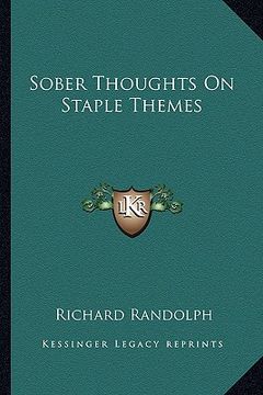portada sober thoughts on staple themes (in English)