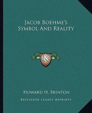 portada jacob boehme's symbol and reality (in English)