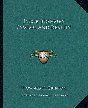 portada jacob boehme's symbol and reality (en Inglés)