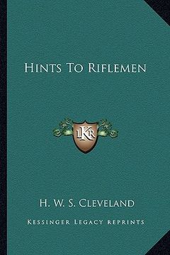 portada hints to riflemen (en Inglés)