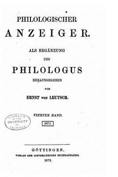 portada Philologischer Anzeiger (in German)