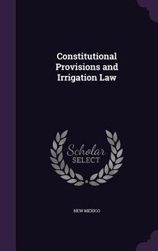 portada Constitutional Provisions and Irrigation Law (en Inglés)