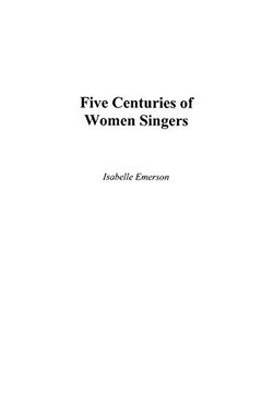 portada Five Centuries of Women Singers (en Inglés)