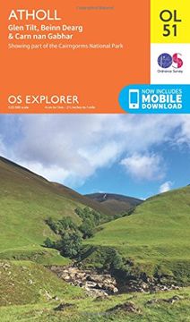 portada Atholl - Glen Tilt, Beinn Dearg & Carn nan Gabhar 1 : 25 000: Showing part of the Cairngorms National Park (OS Explorer Map)