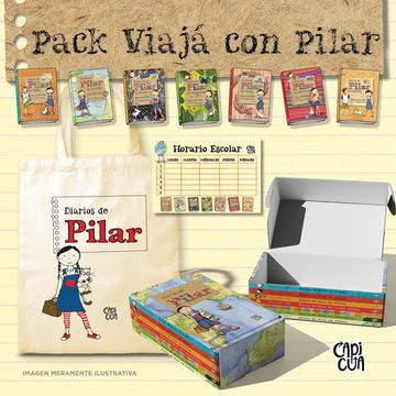 portada Pack Diario de Pilar (7 libros + horario + bolsa)
