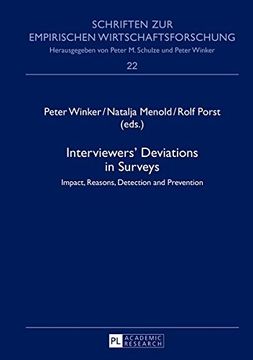 portada Interviewers' Deviations in Surveys: Impact, Reasons, Detection and Prevention (Schriften Zur Empirischen Wirtschaftsforschung)