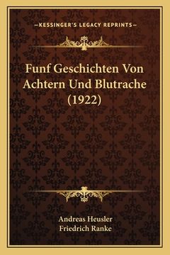 portada Funf Geschichten Von Achtern Und Blutrache (1922) (in German)