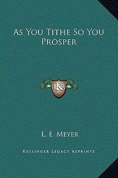 portada as you tithe so you prosper (en Inglés)