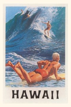 portada Vintage Journal Riding the Big Waves, Hawaii (en Inglés)