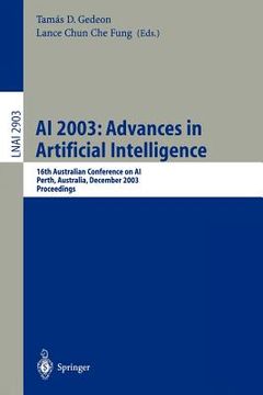portada ai 2003: advances in artificial intelligence: 16th australian conference on ai, perth, australia, december 3-5, 2003, proceedings