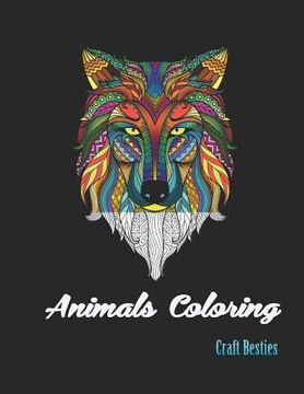 portada Animals Coloring: Adults Coloring Book Large Print For Gifts (in English)