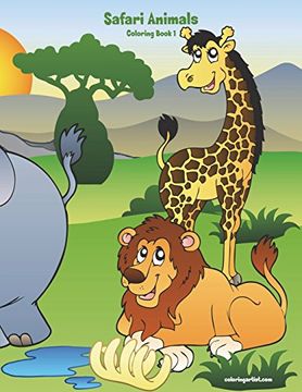 portada Safari Animals Coloring Book 1 (Volume 1) (en Inglés)