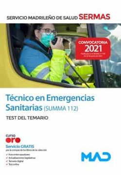 portada Técnico en Emergencias Sanitarias del Servicio Madrileño de Salud Summa 112. Test del Temario