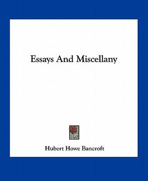 portada essays and miscellany (en Inglés)