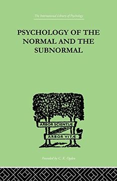 portada Psychology of the Normal and the Subnormal (en Inglés)