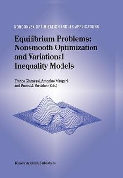 portada equilibrium problems: nonsmooth optimization and variational inequality models (en Inglés)
