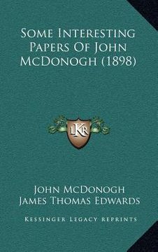 portada some interesting papers of john mcdonogh (1898) (en Inglés)