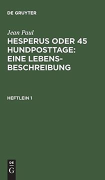 portada Hesperus Oder 45 Hundposttage: Eine Lebensbeschreibung (en Alemán)