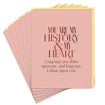 portada 6-Pack Elizabeth Gilbert for em & Friends you are my History and my Heart Cards (in English)