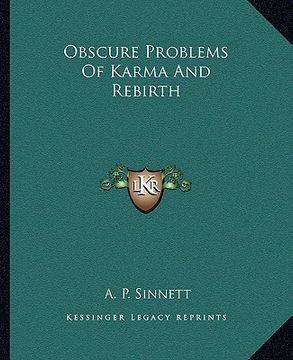 portada obscure problems of karma and rebirth (en Inglés)