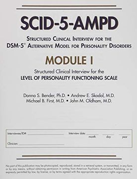portada Structured Clinical Interview for the Dsm-5(r) Alternative Model for Personality Disorders (Scid-5-Ampd) Module I: Level of Personality Functioning Sc (en Inglés)