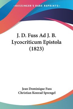 portada J. D. Fuss Ad J. B. Lycocriticum Epistola (1823) (en Latin)