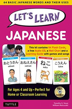 portada Let's Learn Japanese Kit: 64 Basic Japanese Words and Their Uses (Flashcards, Audio cd, Games & Songs, Learning Guide and Wall Chart) 