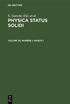 portada Physica Status Solidi, Volume 26, Number 1, March 1 (en Inglés)