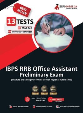 portada EduGorilla IBPS RRB Office Assistant Prelims Book 2023 (English Edition) - 10 Full Length Mock Tests and 3 Previous Year Papers with Free Access to On (en Inglés)