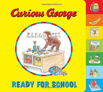 portada Curious George Ready for School (tabbed board book) (en Inglés)